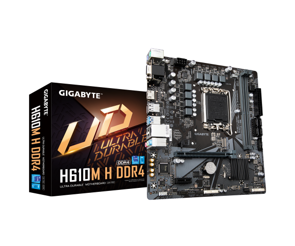 לוח לאינטל דור 12 Gigabyte H610M H DDR4 rev 1.3 VGA HDMI